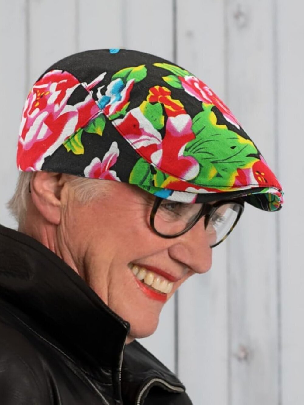 Women's Leopard Print Beret Hat Retro Newsboy Ivy Cap Cabbie Flat CapBlack Flora